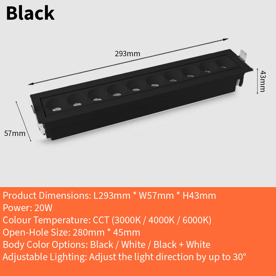 K805-20W Adjustable Lego Linear Recessed Spotlight