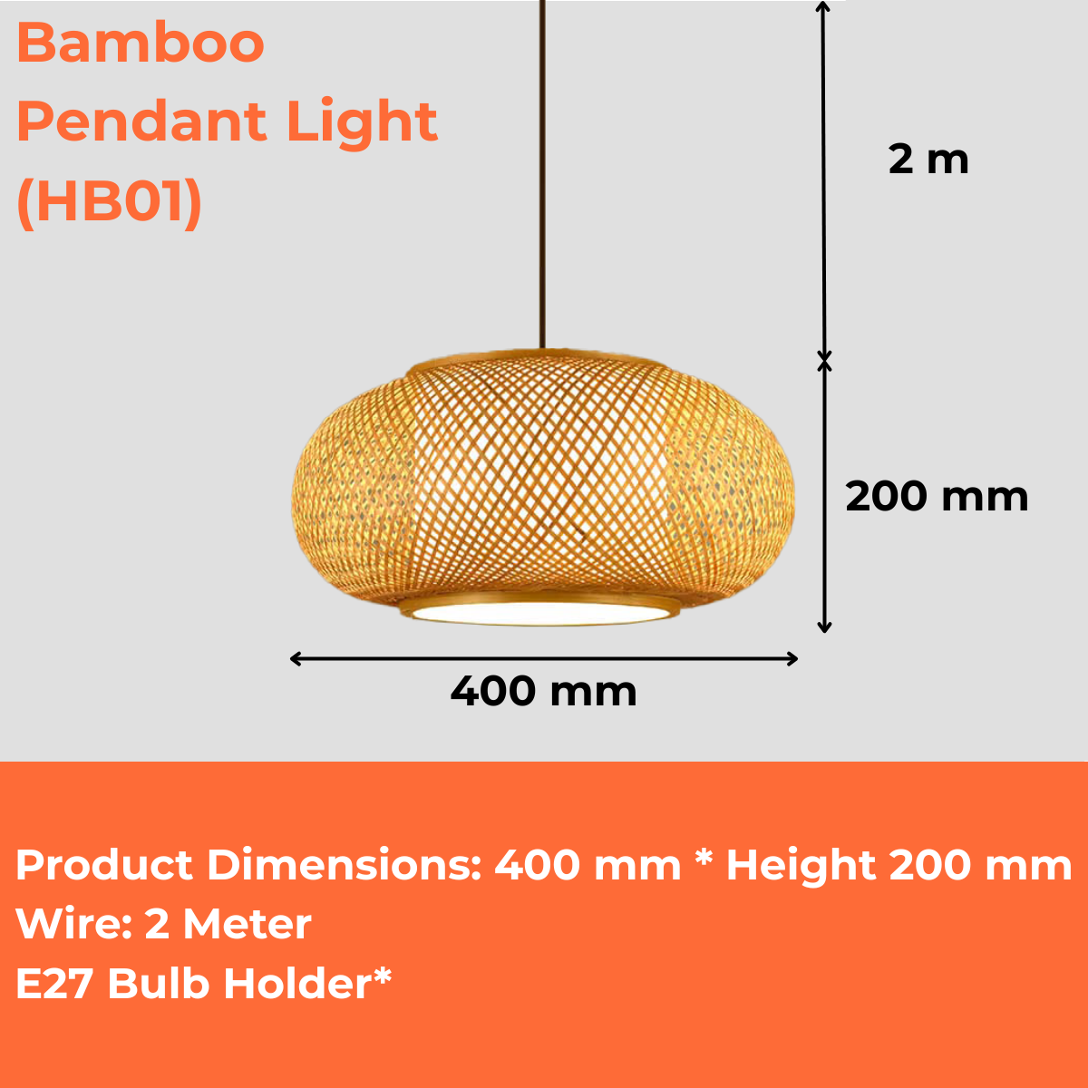 Bamboo Pendant Light (HB01)