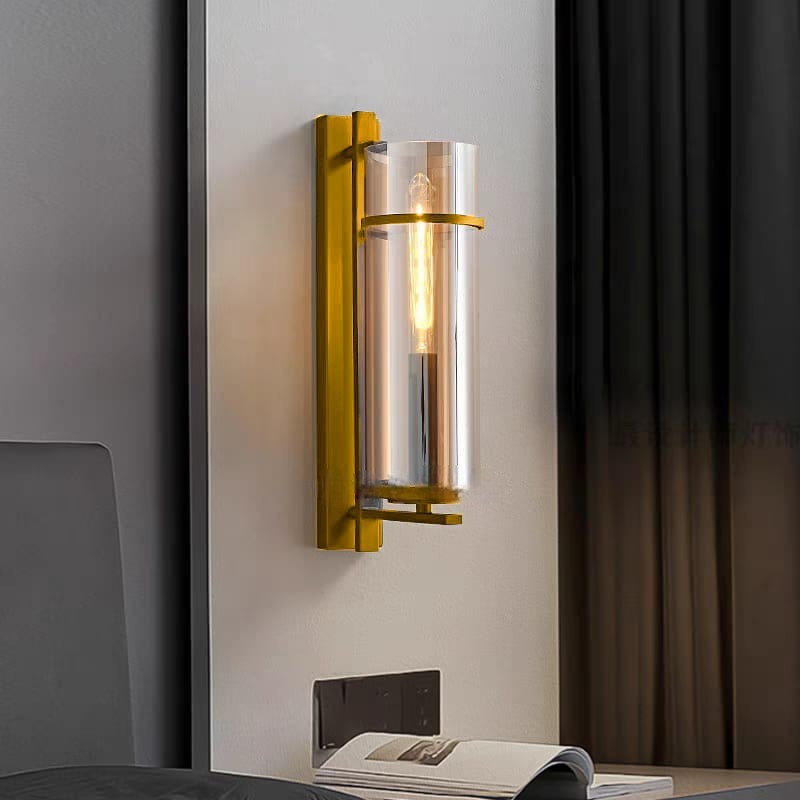 Tea-Tinted Glass Cylinder Wall Light (W6694)