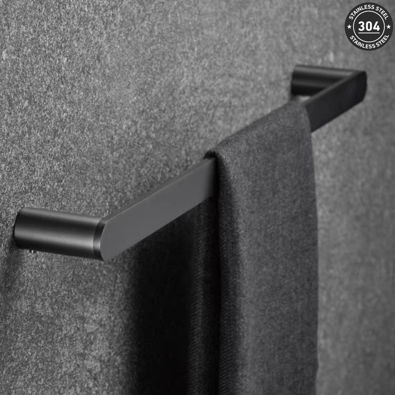 Stainless Steel Single Towel Bar Rack (TS-5901 CH/BK) 