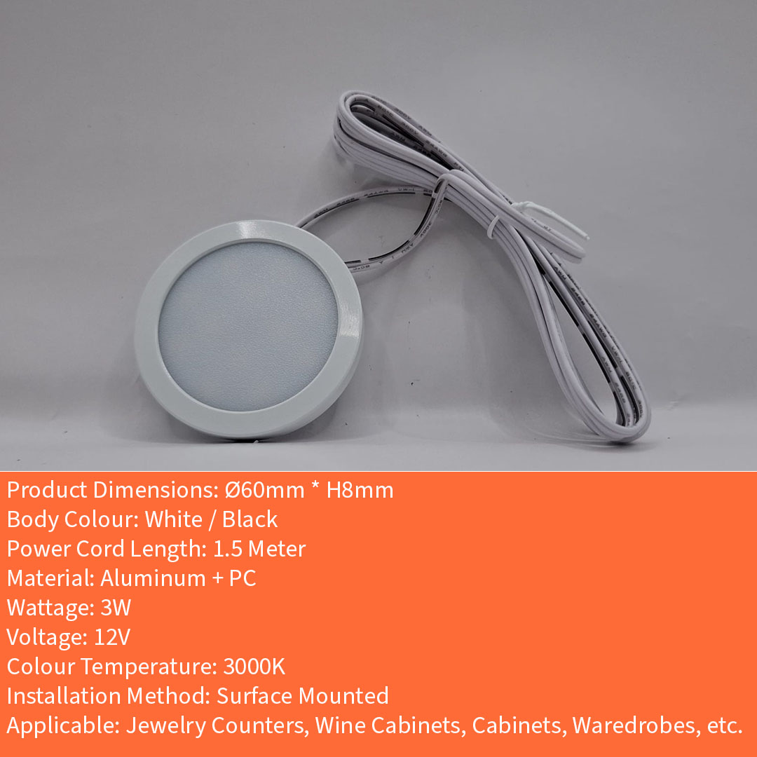 Surface Cabinet Light (6008-WH/BK)