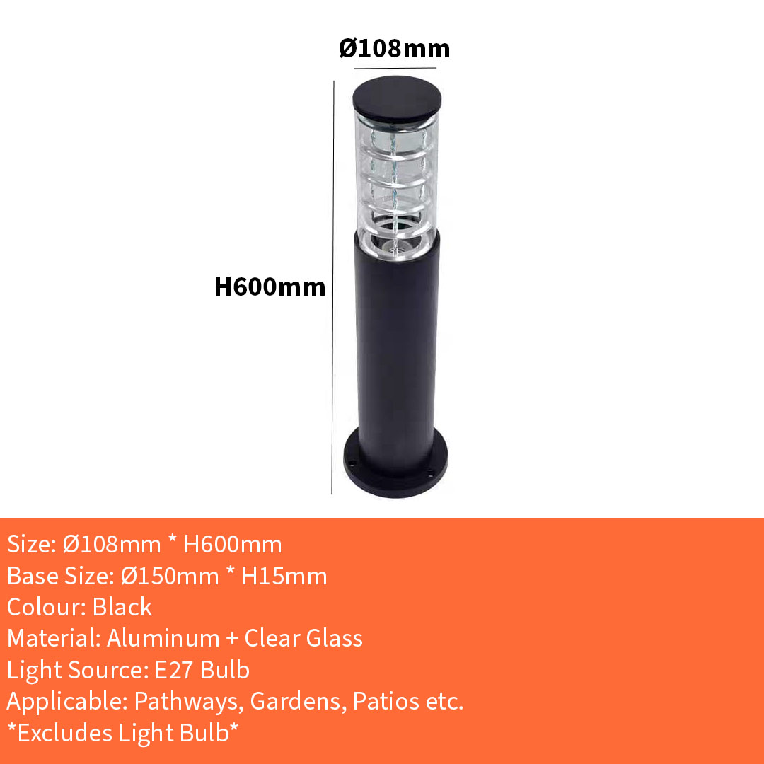 E27 Outdoor Bollard (BL-19 BK)