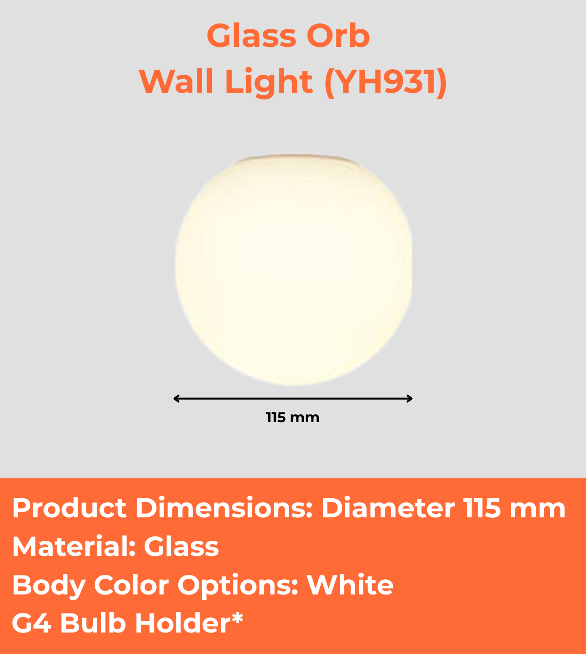 Glass Orb Wall Light (YH931)