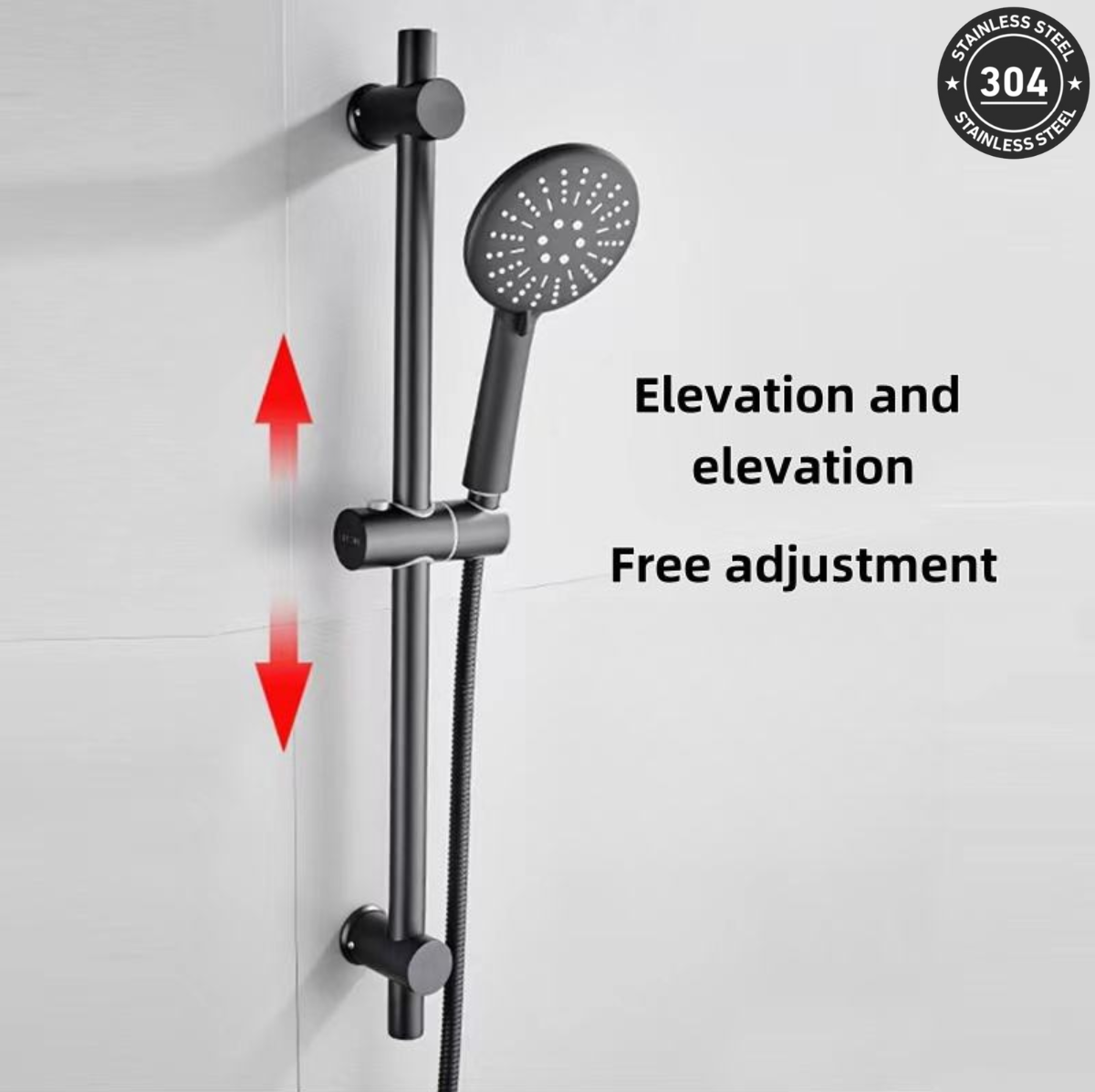 Stainless Steel Heavy Duty Shower Rod (SR-007 CH/TT/BK)