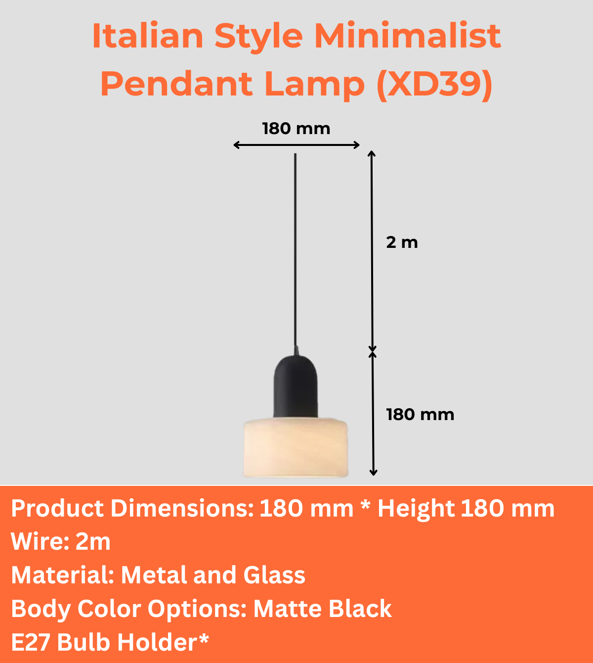 Italian Style Minimalist Pendant Lamp (XD39)
