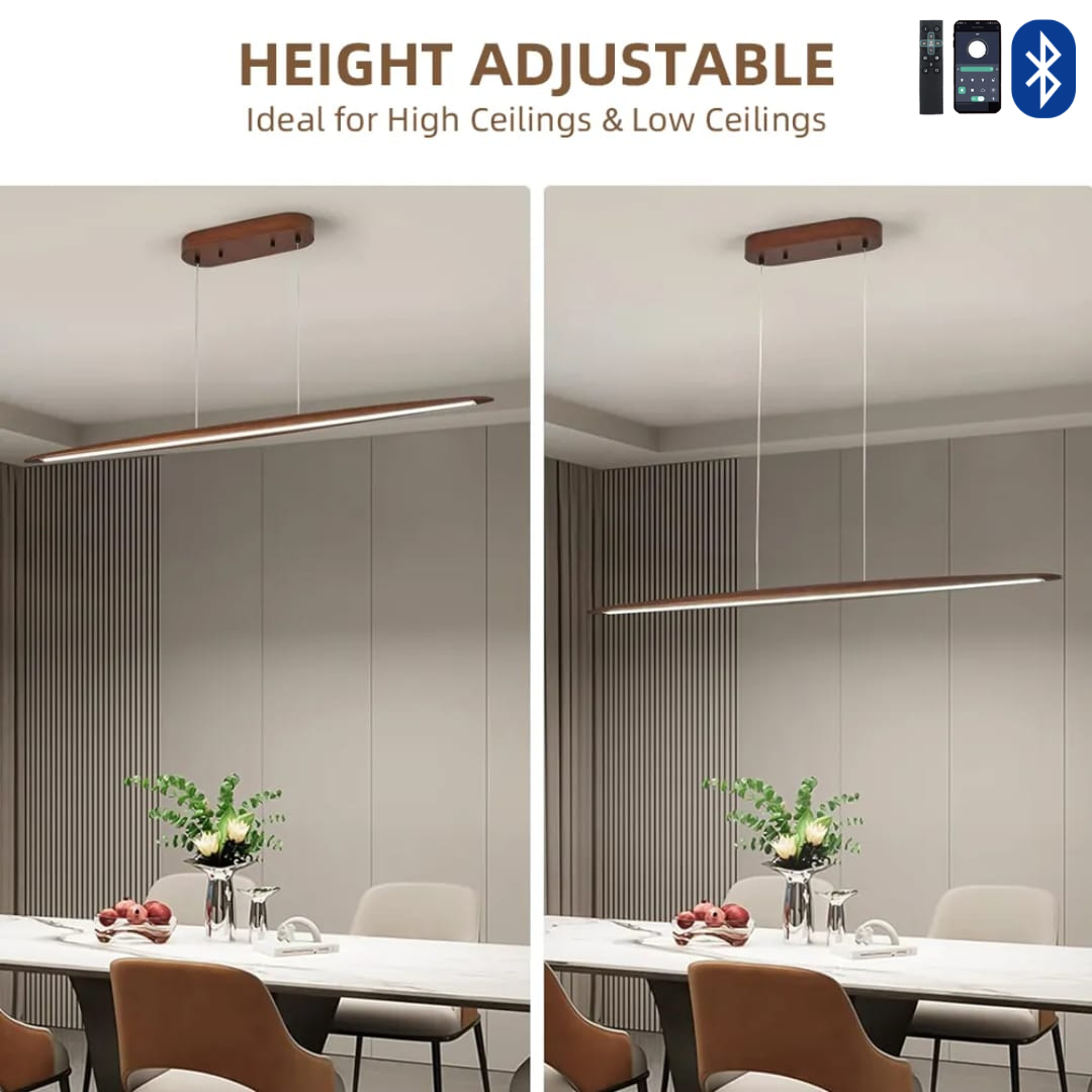 Dark Walnut Wood Hanging Light