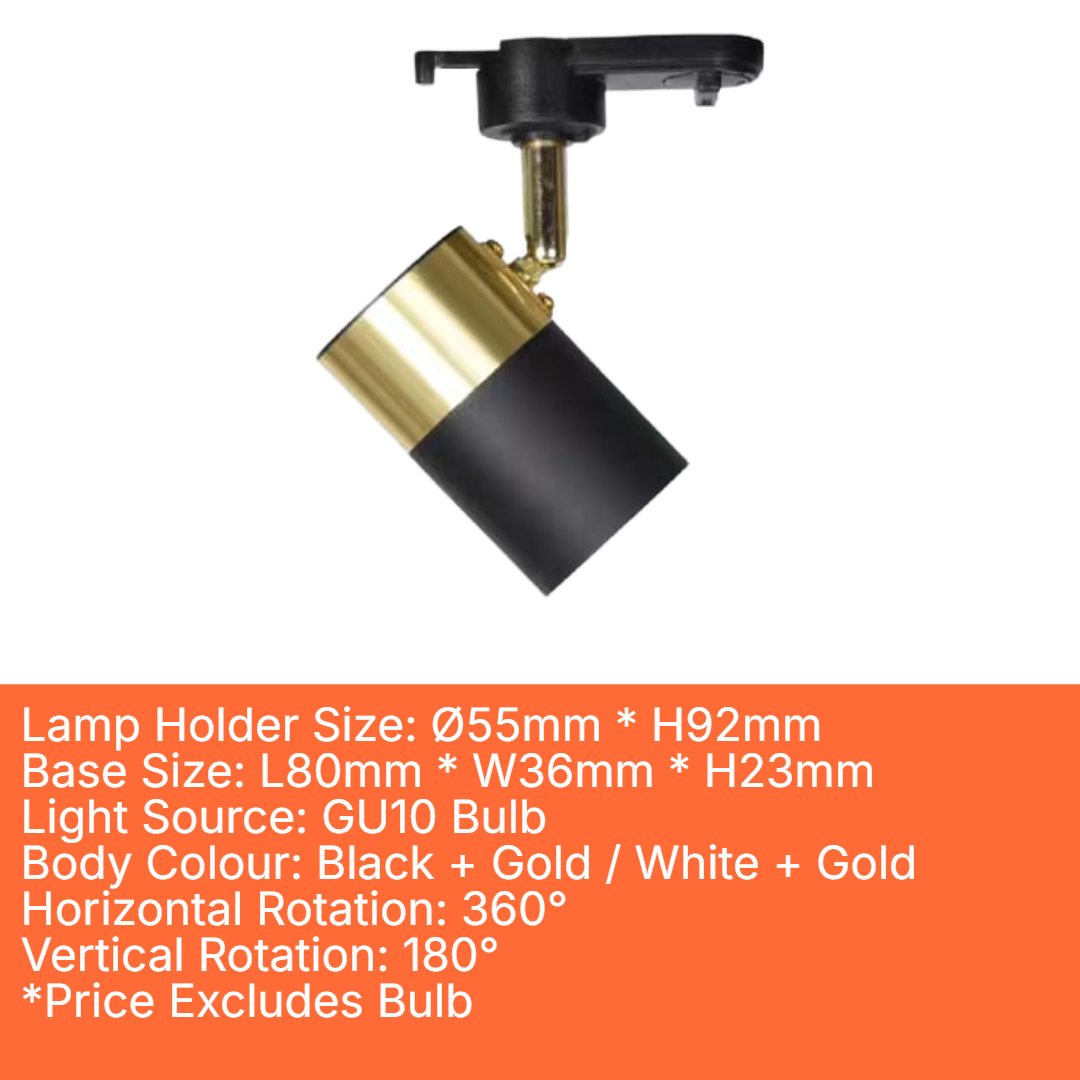 GU10 Holder Normal Track (NTL/M020-WH/BK+GD)