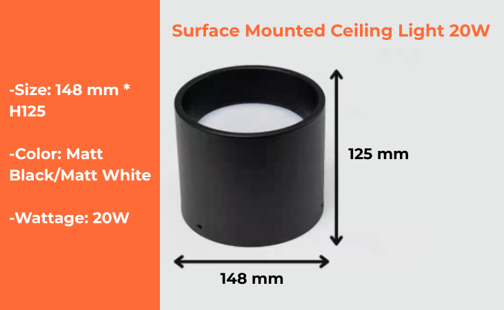 Surface Mounted Ceiling Light 12W, 15W, 20W, 24W