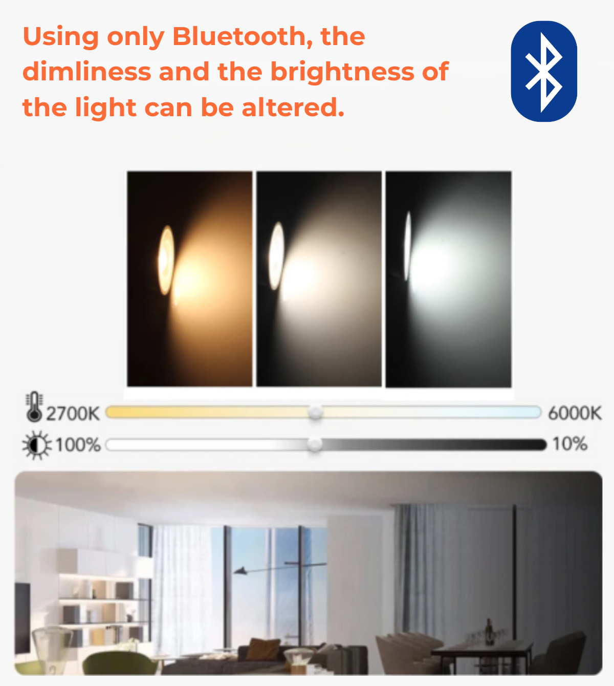 LED Bluetooth App Control SmartLamp Dimmable Gu10 Bulb