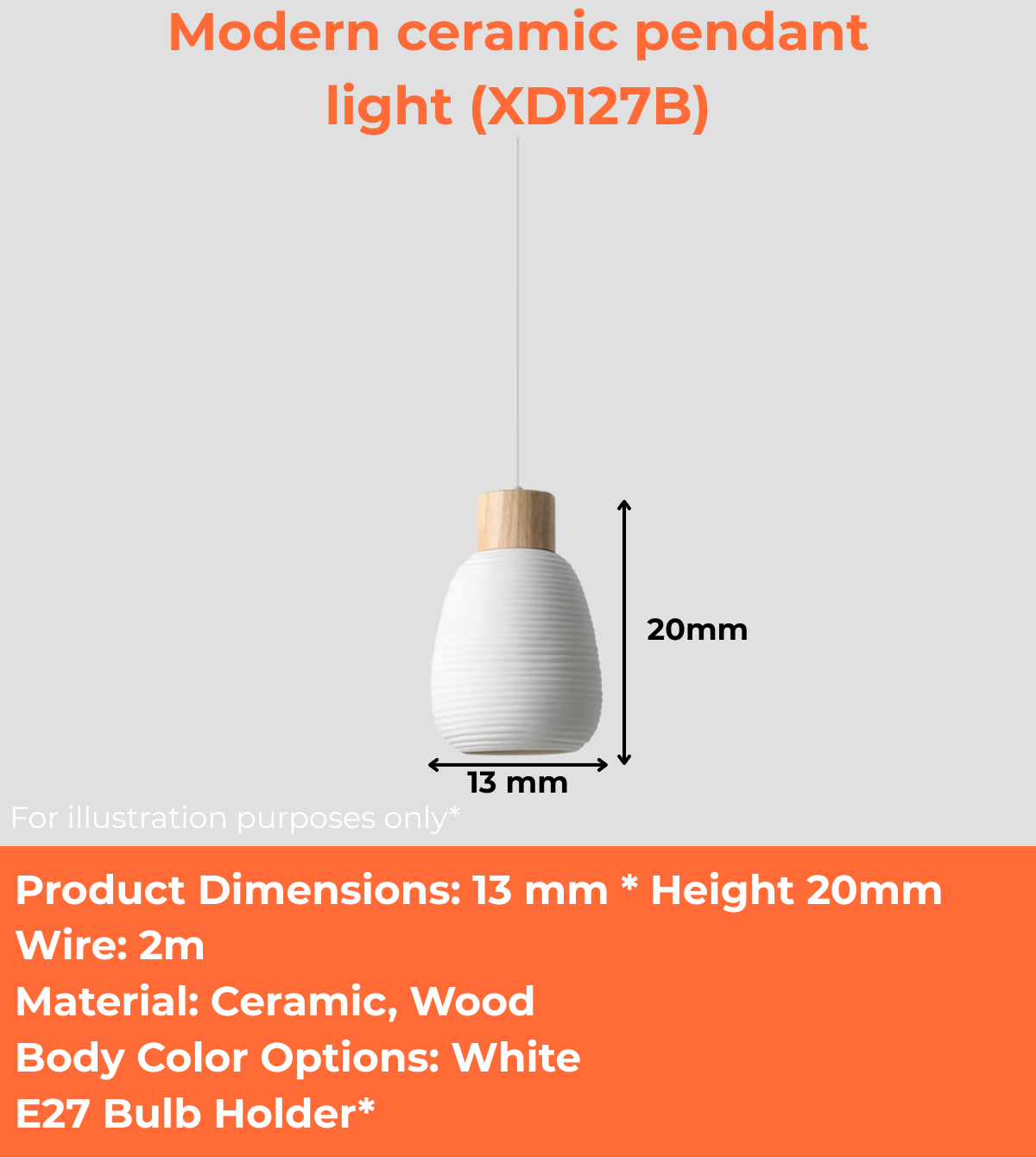 Modern ceramic pendant light (XD127B)