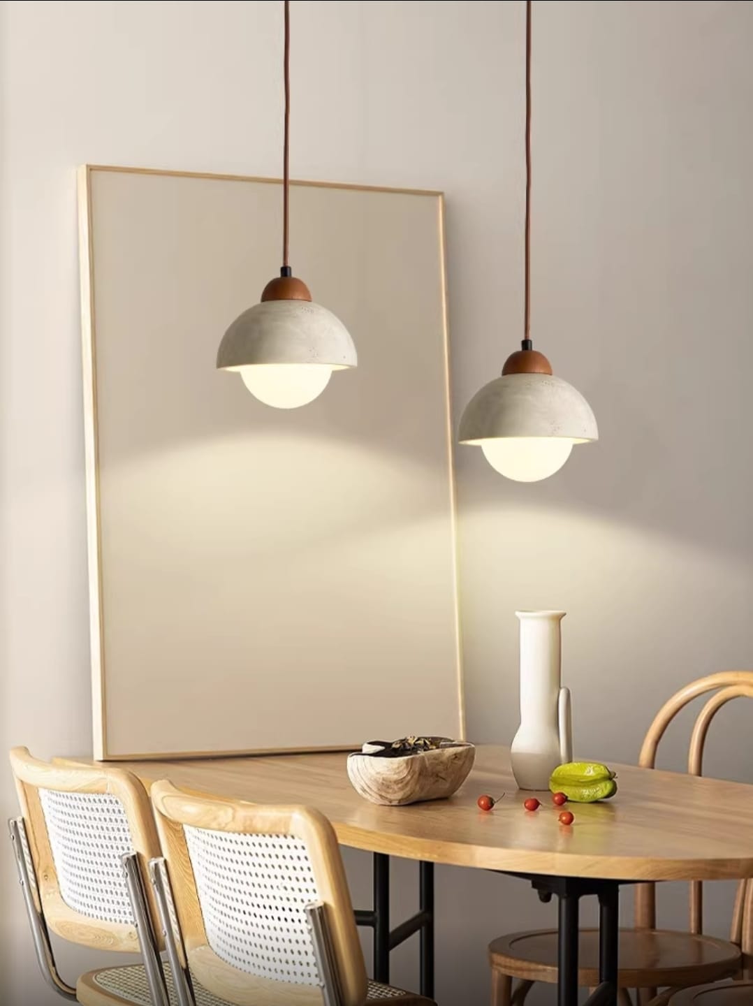 Natural stone marble round pendant