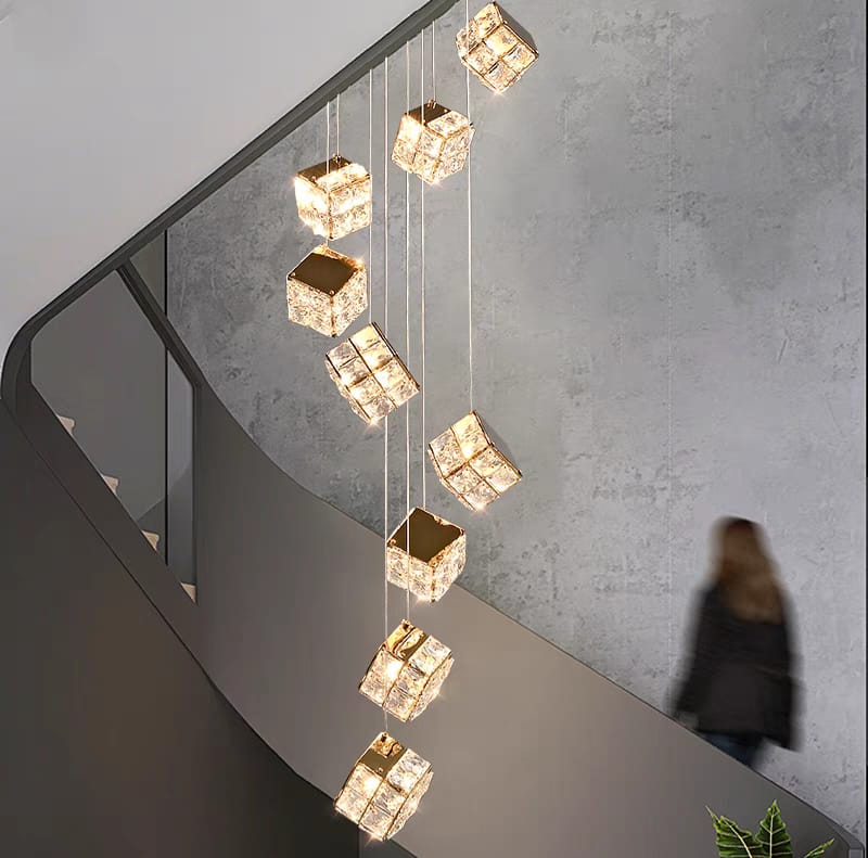 Clustered Crystal Cube Chandelier (KLx25-15 Head)