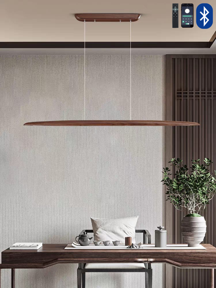 Dark Walnut Wood Hanging Light