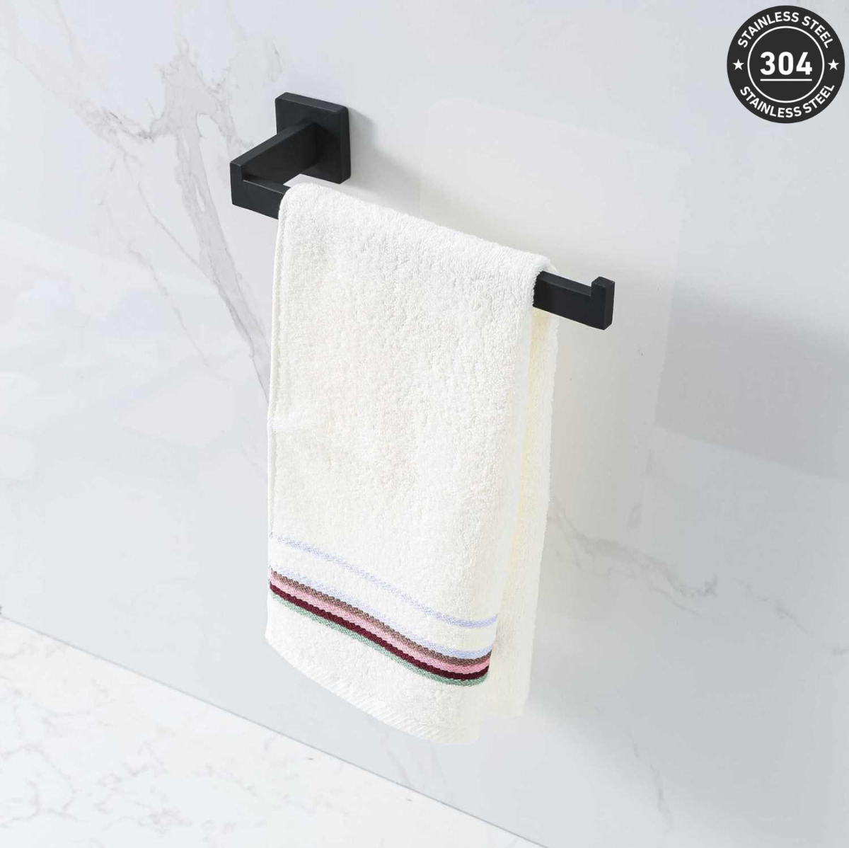 Stainless Steel Towel Ring (TS-1098-6 CH/BK)