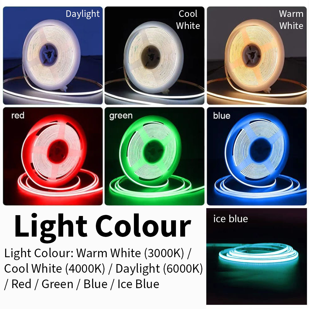 8MM 24V COB 1M /480 LED Strip Light