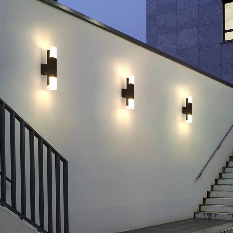 Geometric Outdoor Wall Light (W/1834-BK-Y)