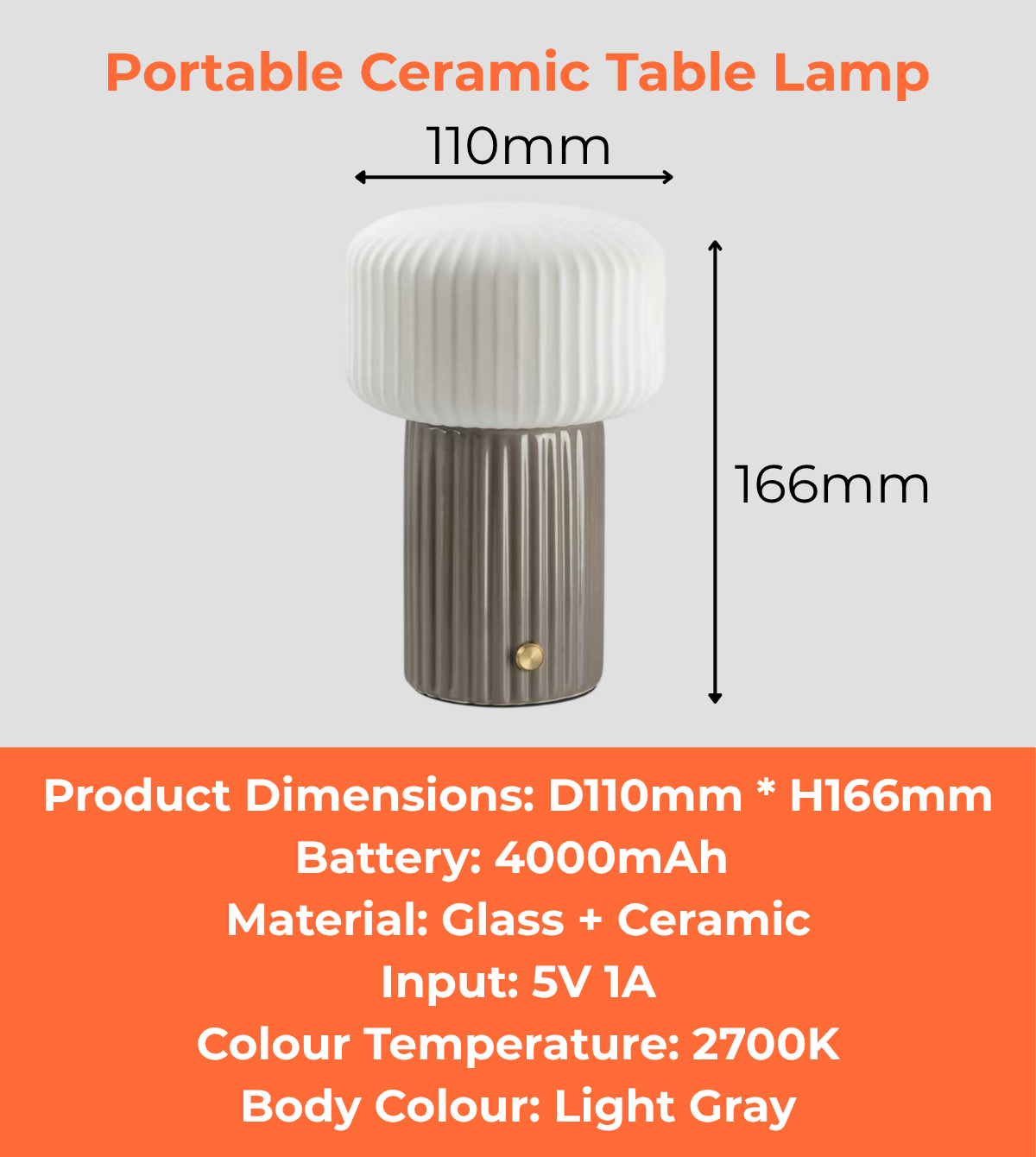 Portable Ceramic Table Lamp