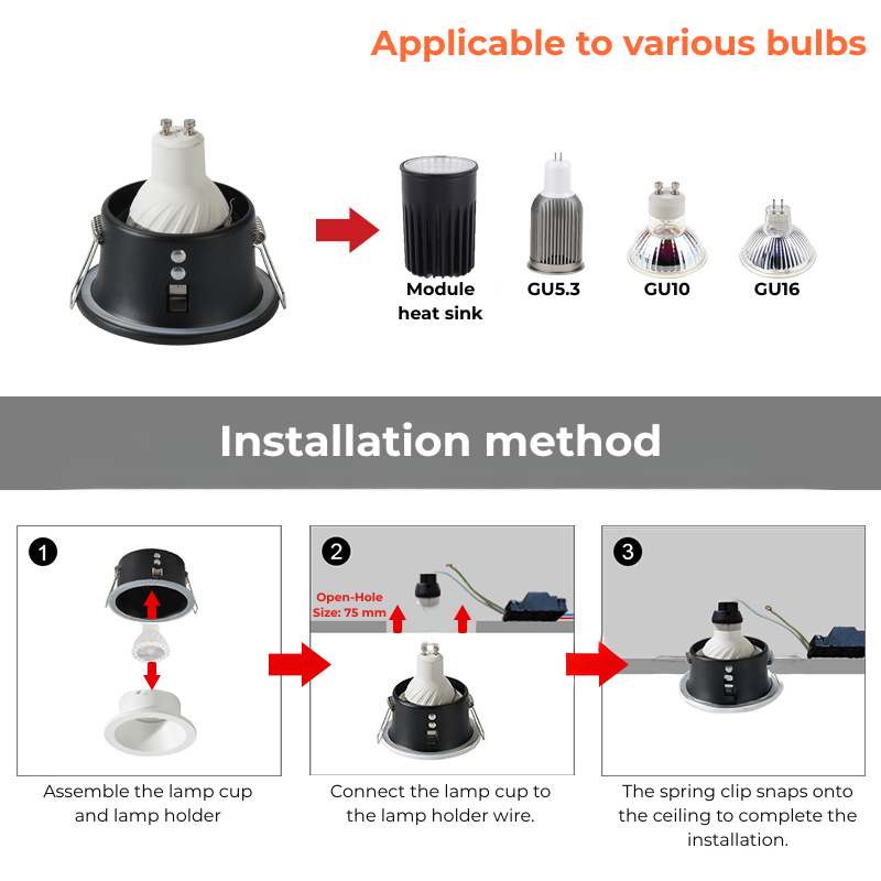IP65 Weatherproof Gu10 Casing Model (RD598-A16-WH)