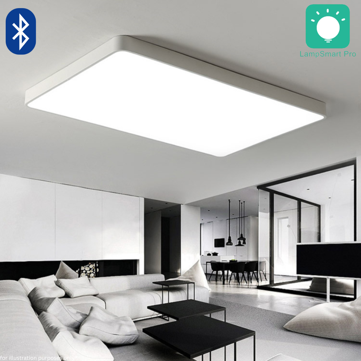 Rectangular LED Ceiling Light (WH/BK)