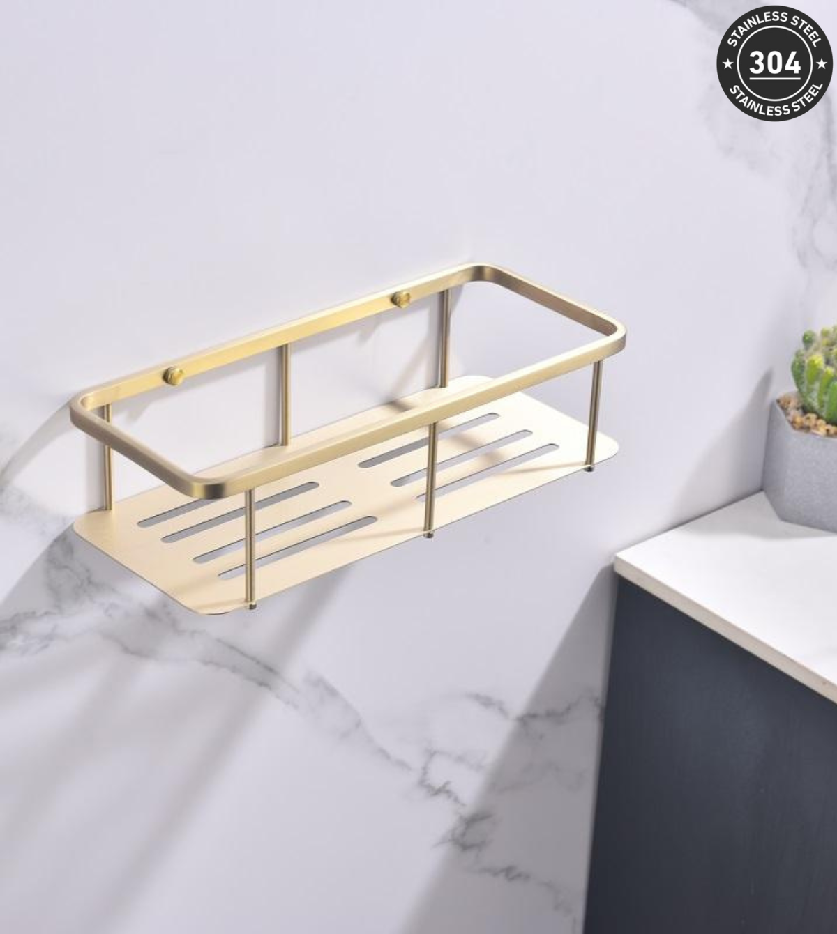 Stainless Steel Single Tray Shelf (TS-AA0012 TT/BK/CH/GD) 