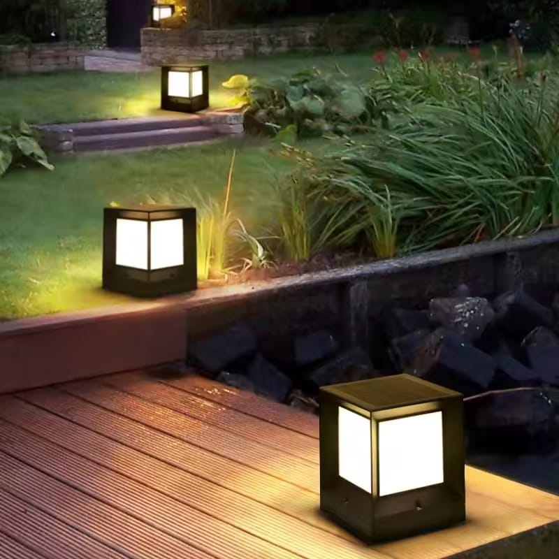 Solar Square Frosted Pillar Light (Solar SQ 300mm/F)