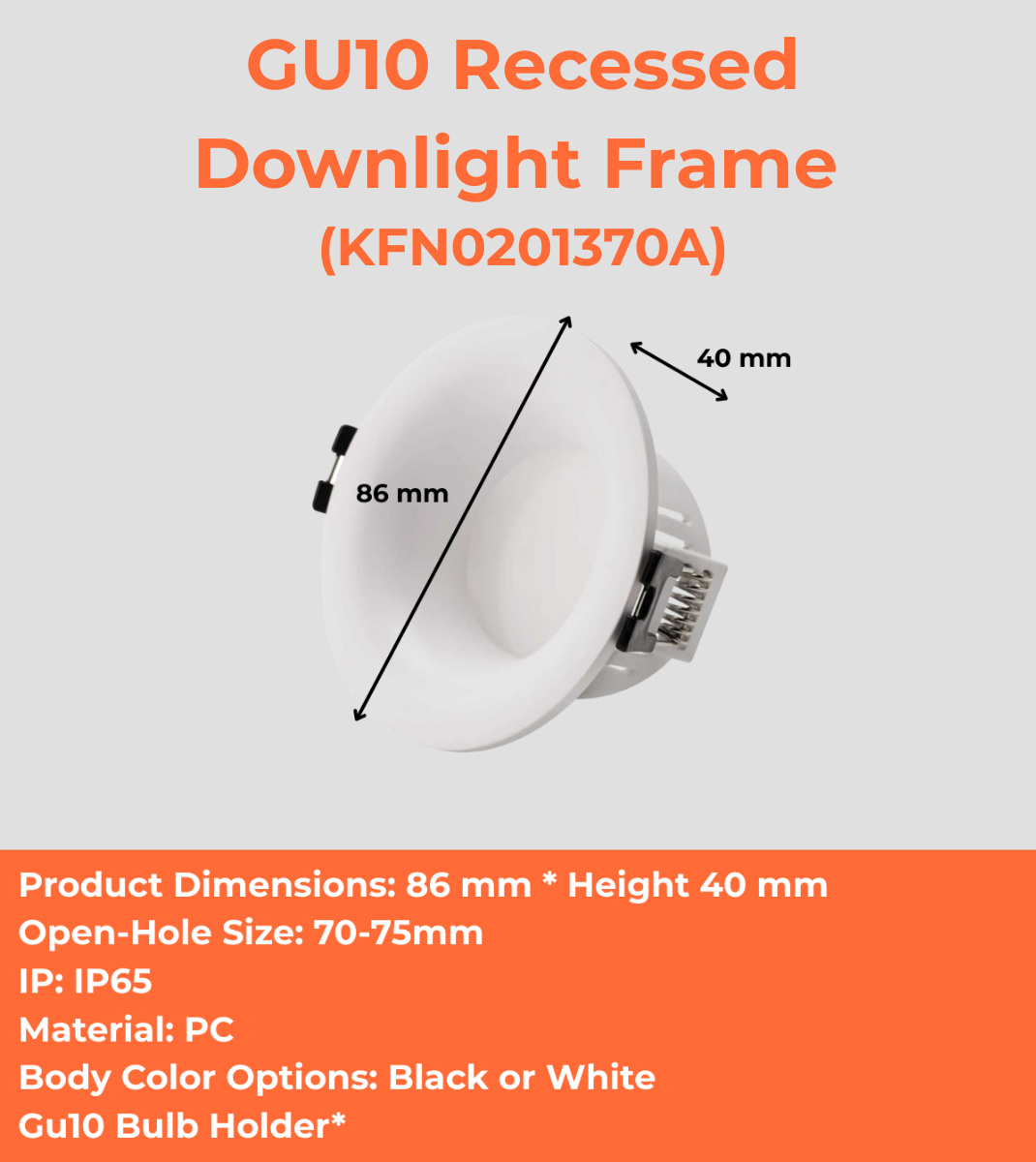 GU10 Recessed Downlight Frame (KFN0201370A)