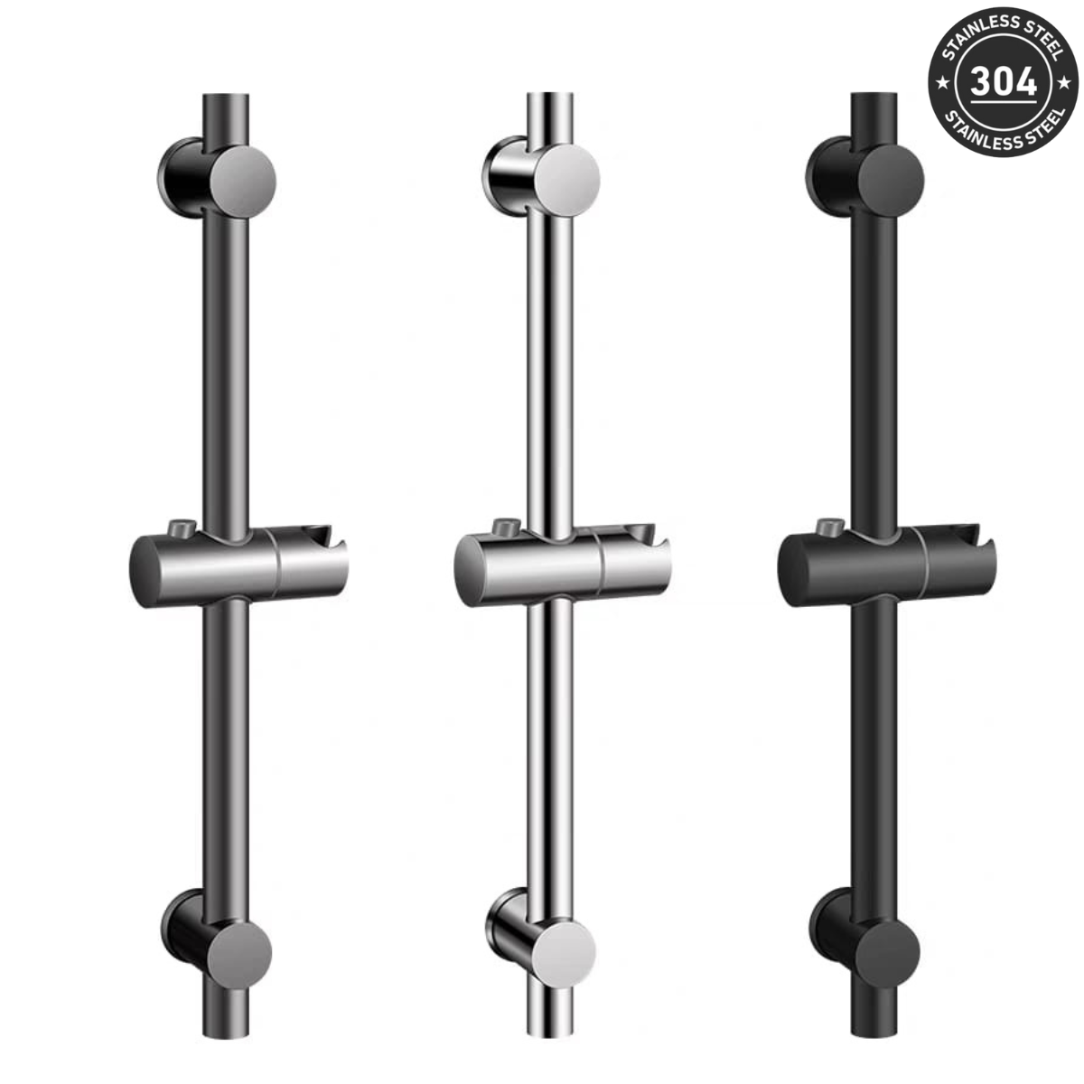 Stainless Steel Heavy Duty Shower Rod (SR-007 CH/TT/BK)