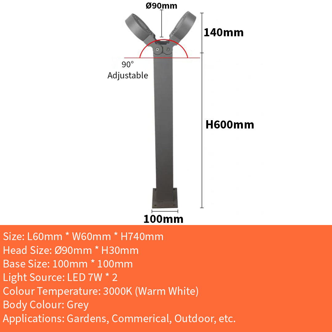 Double Head Outdoor Bollard
