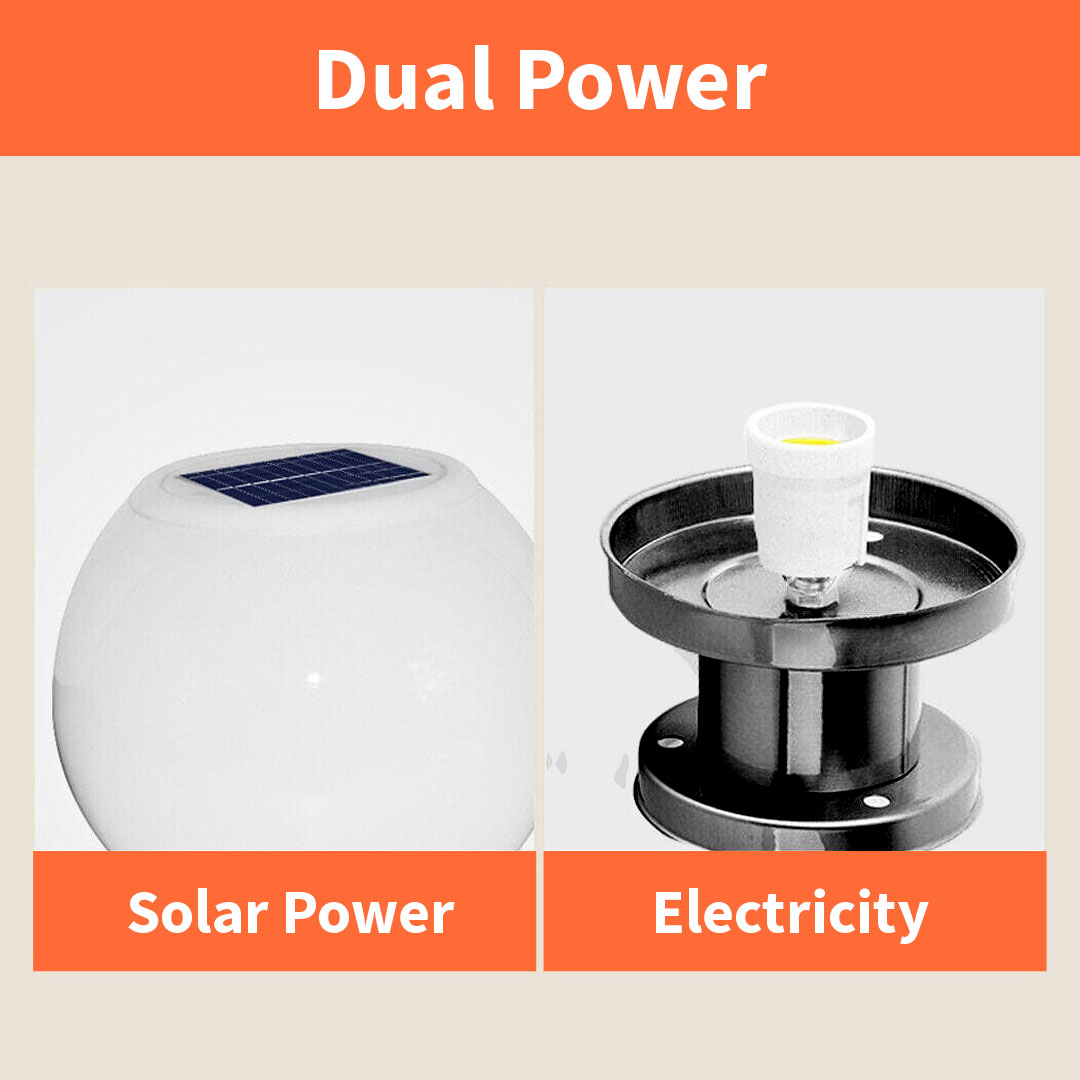 Solar Round Frosted Pillar Light (Solar RD 300mm/F)