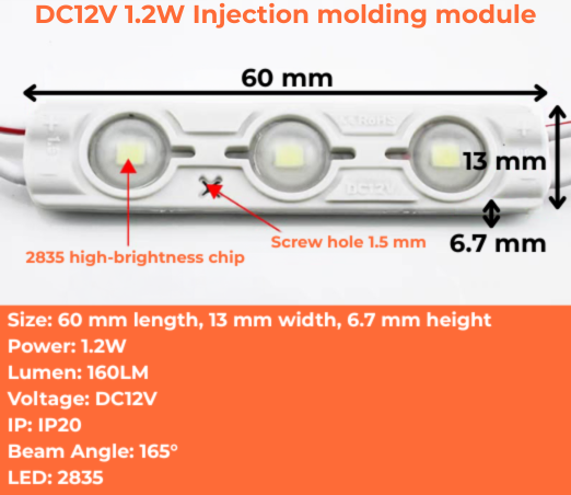 DC12V 1.2W Injection Molding Module