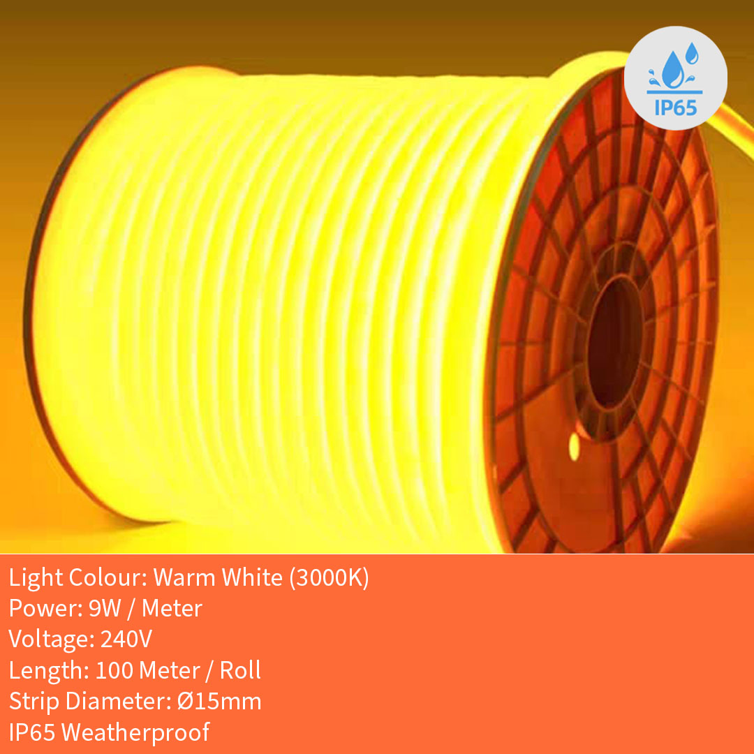 240V IP65 Weatherproof Outdoor Rope LED Strip Light