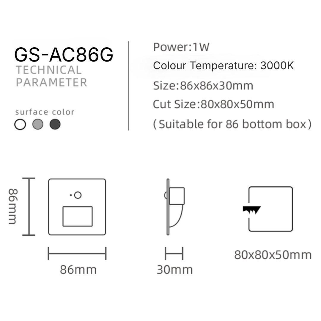 GS-AC86G Human Sensor Staircase Light