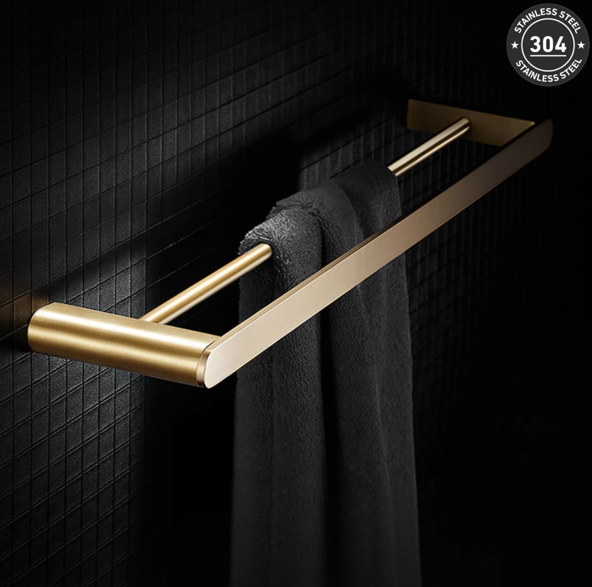 Stainless Steel Double Towel Rail (TS-5902 TT/BK/CH/GD)