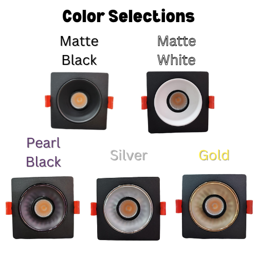 COB 12W Bulb Square Casing (12W-SQ-BK)