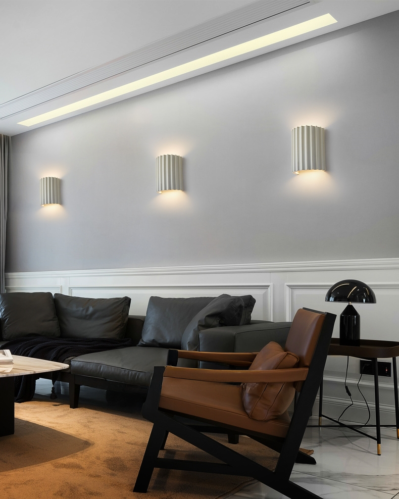 Fluted Gypsum Wall Light (1057)