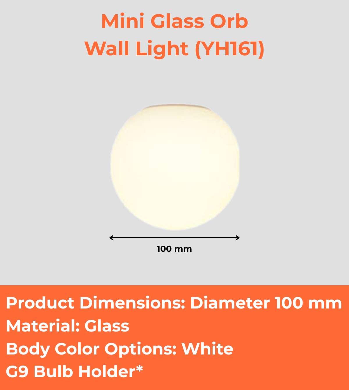 Mini Glass Orb Wall Light (YH161)