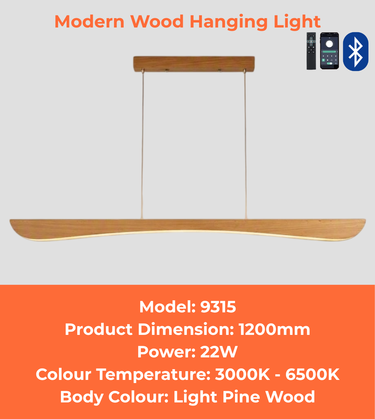 Modern Wood Hanging Light