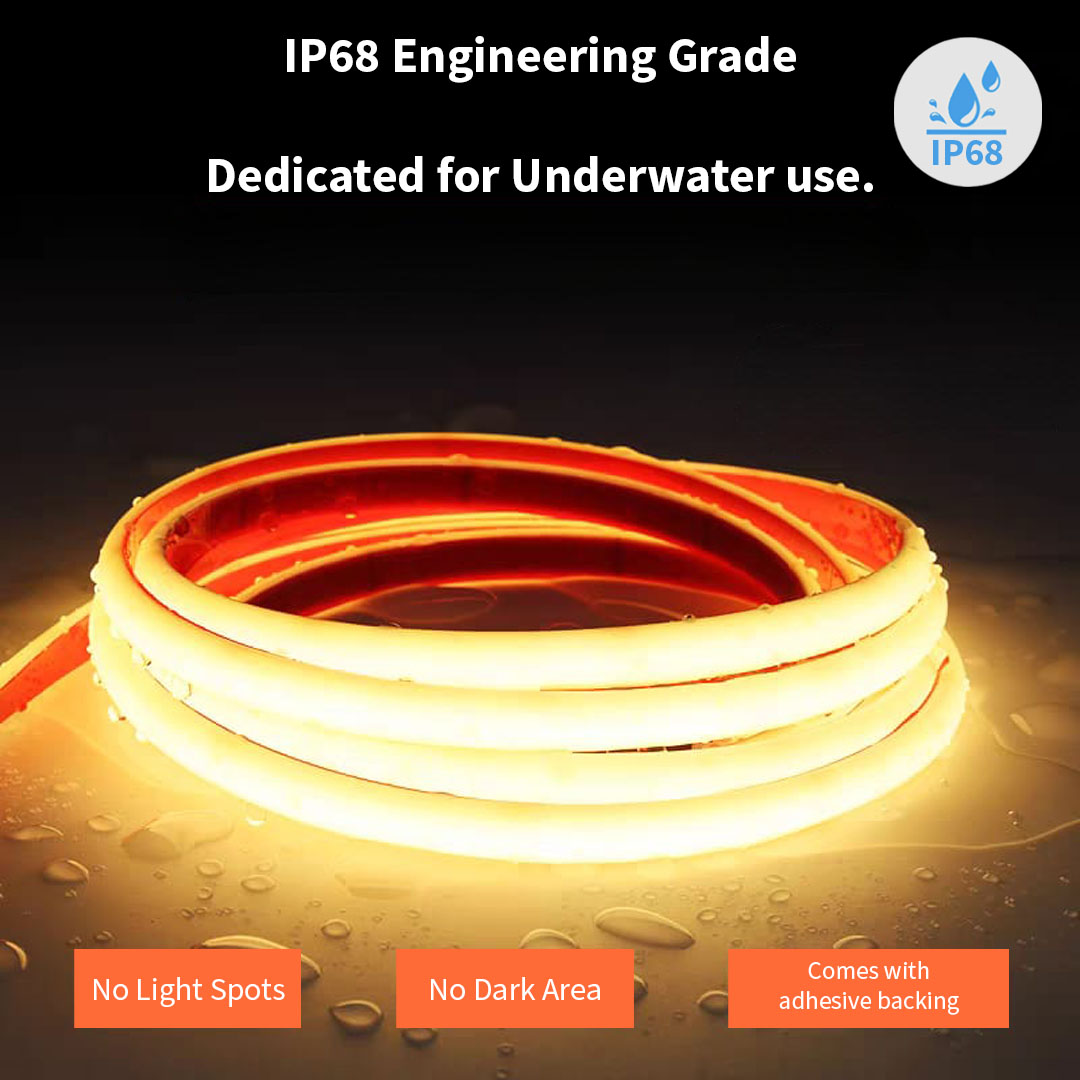 24V IP68 Waterproof COB LED Strip Light