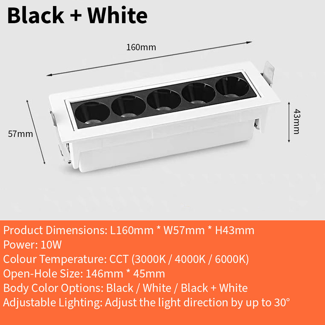 K805-10W Adjustable Lego Linear Recessed Spotlight