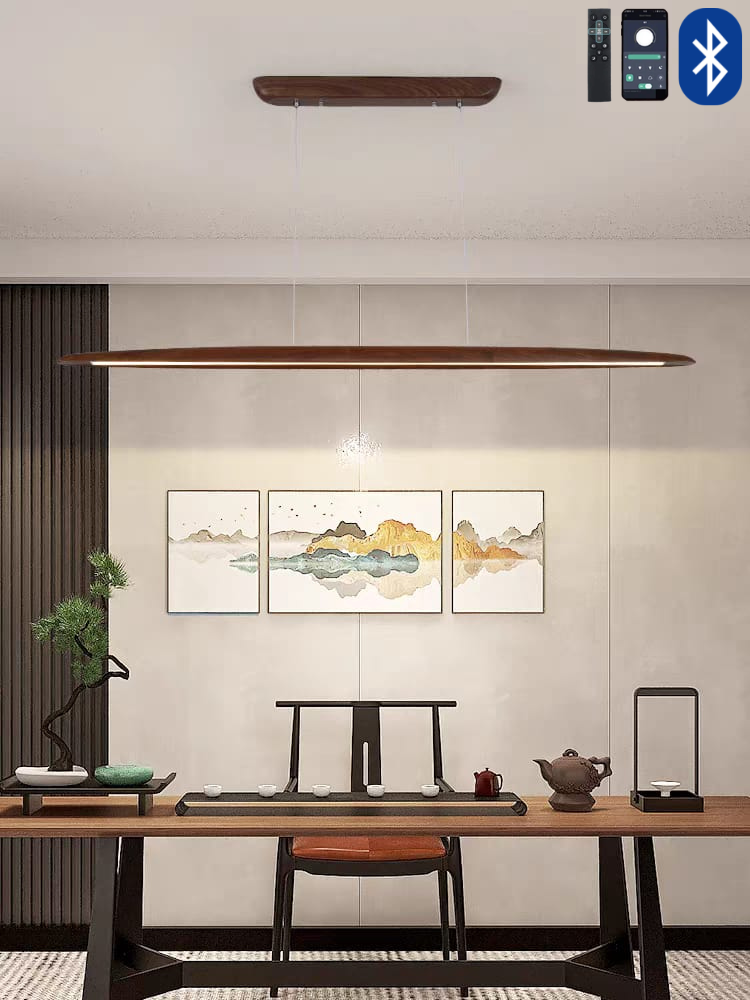 Dark Walnut Wood Hanging Light