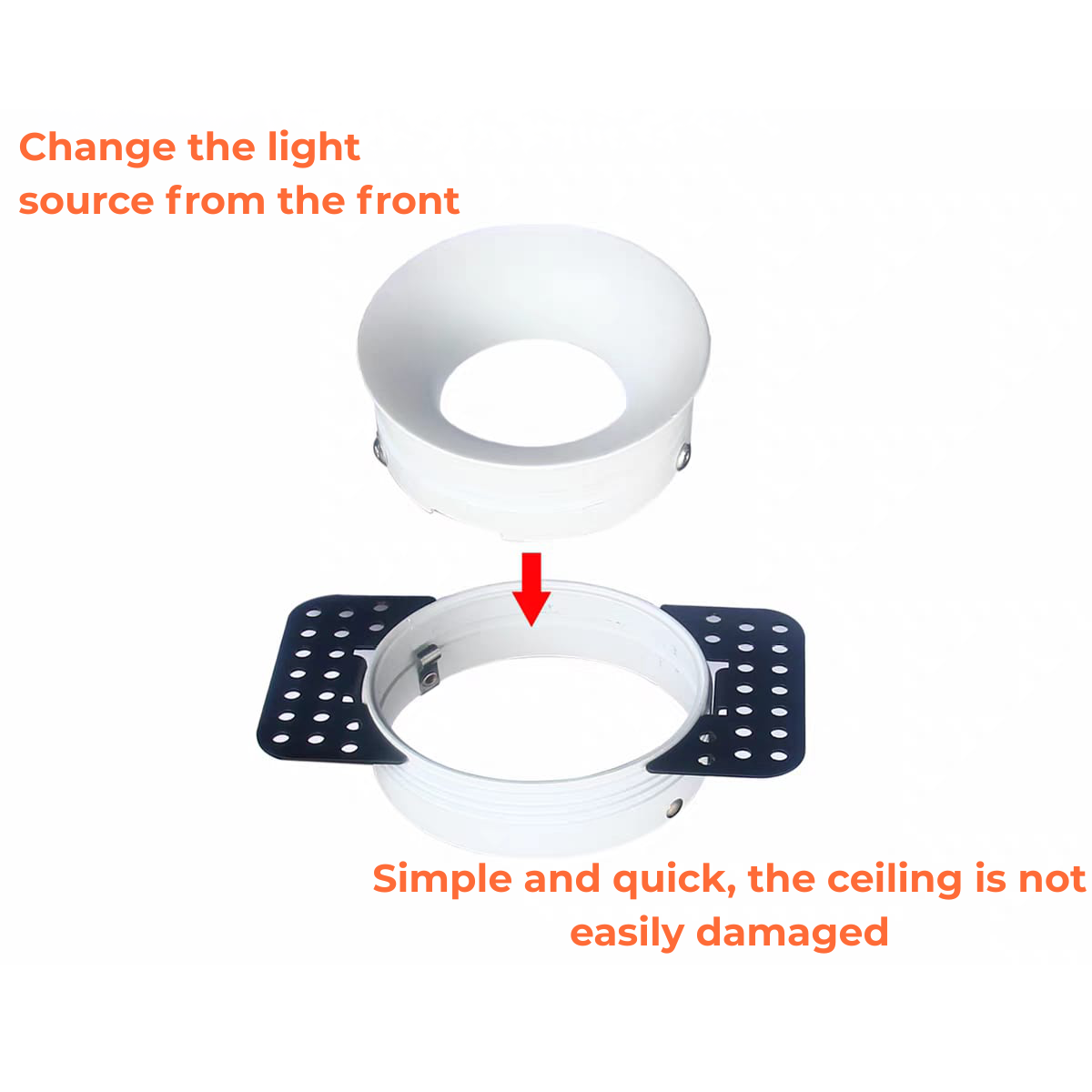 Trimless / Frameless Round Single head Recessed Gu10 casing (644A16)