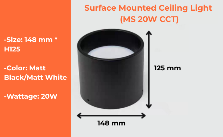 Surface Mounted Ceiling Light (MS 12W, 15W, 20W, 24W CCT)