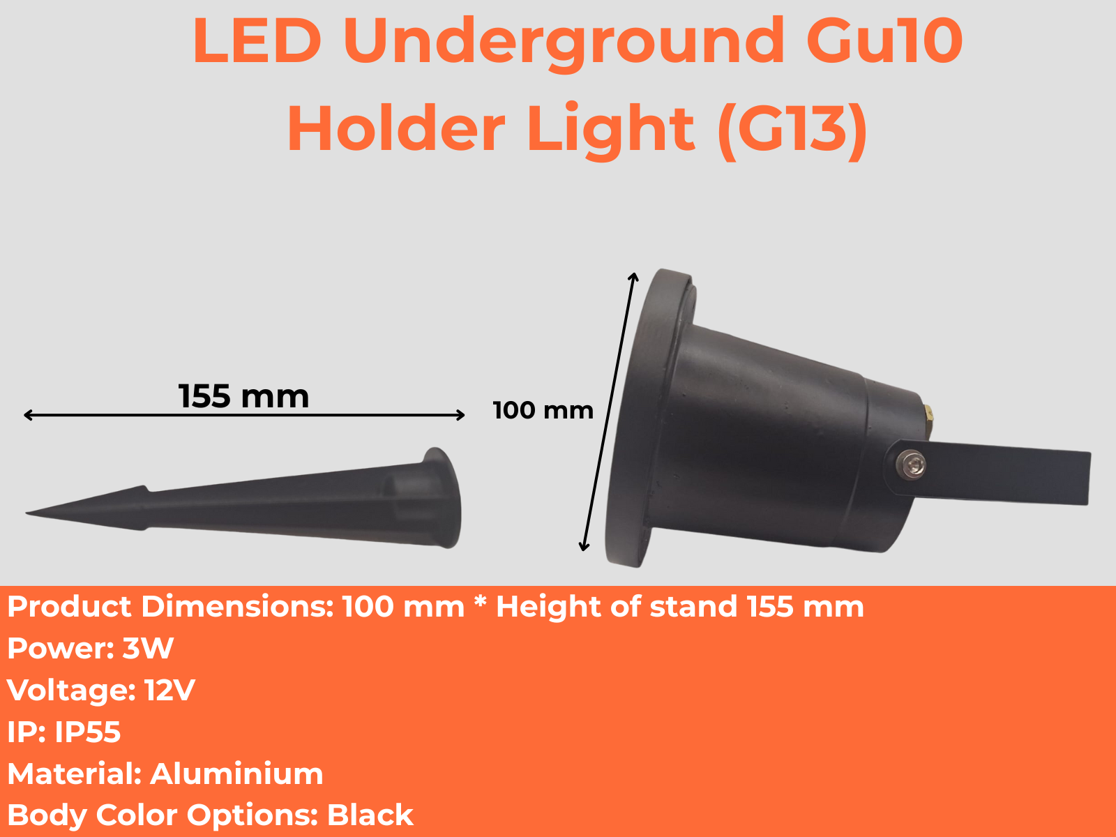 LED Underground Gu10 Holder Light (G13)