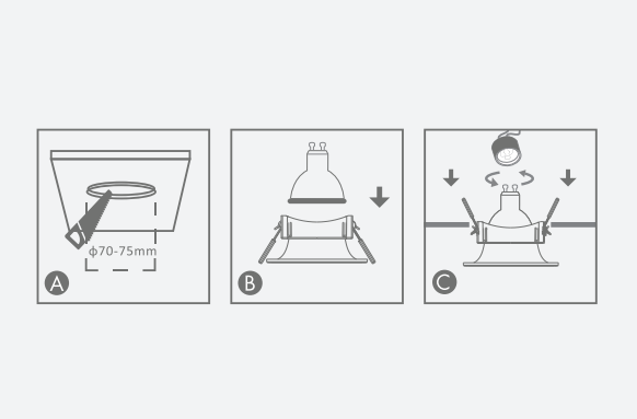 GU10 Recessed Downlight Frame