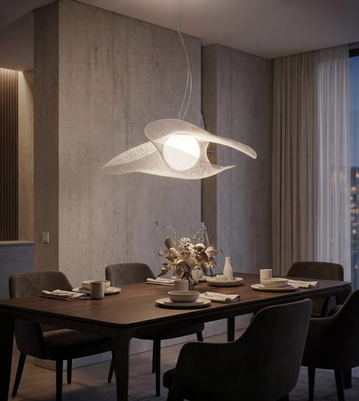 White French Designer Chandelier