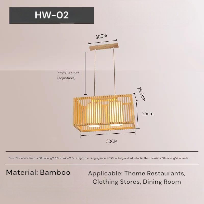 Wood Frame Hanging Light (HW-02)