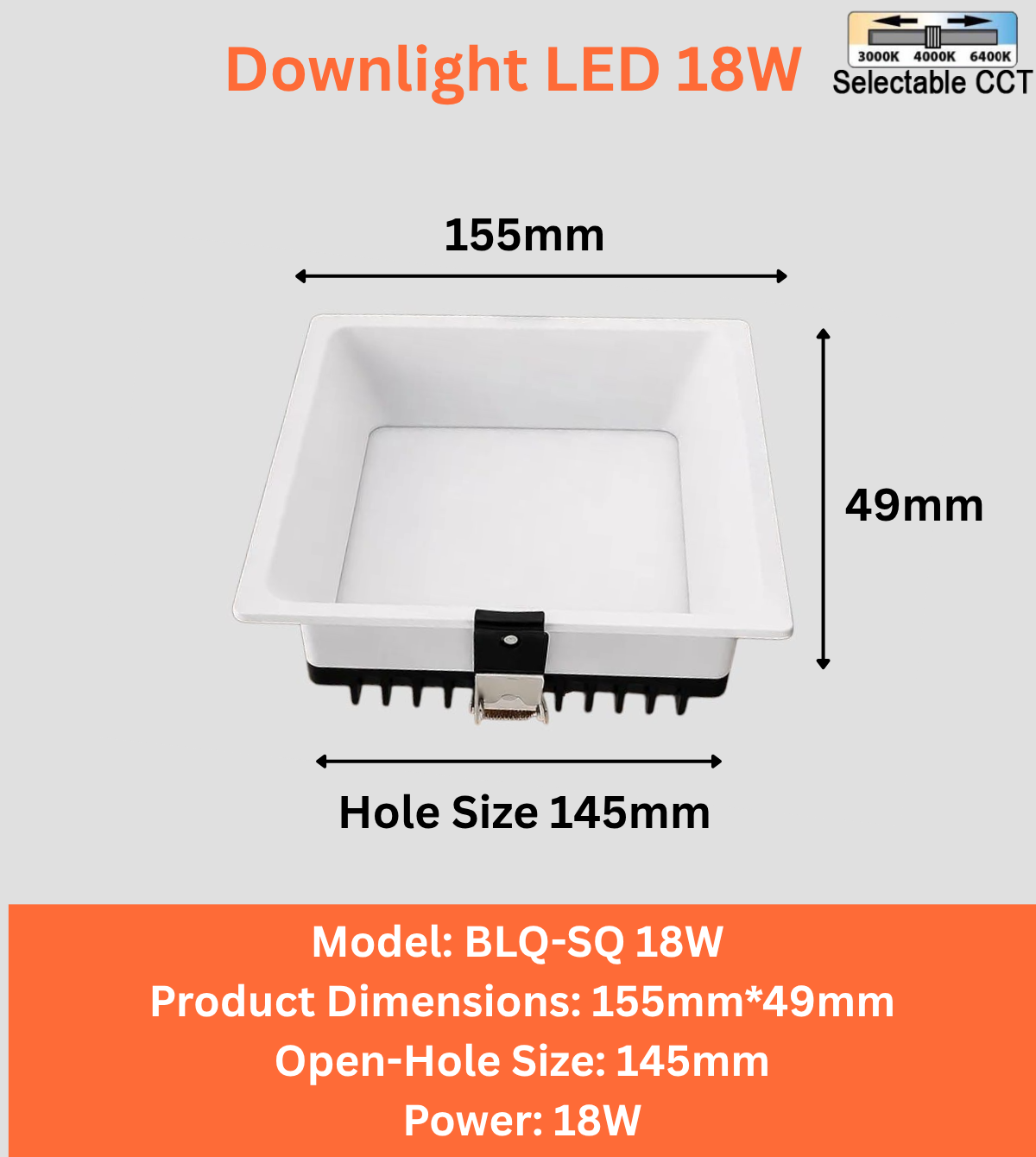 Downlight LED (BLQ-SQ 12W/18W/24W)
