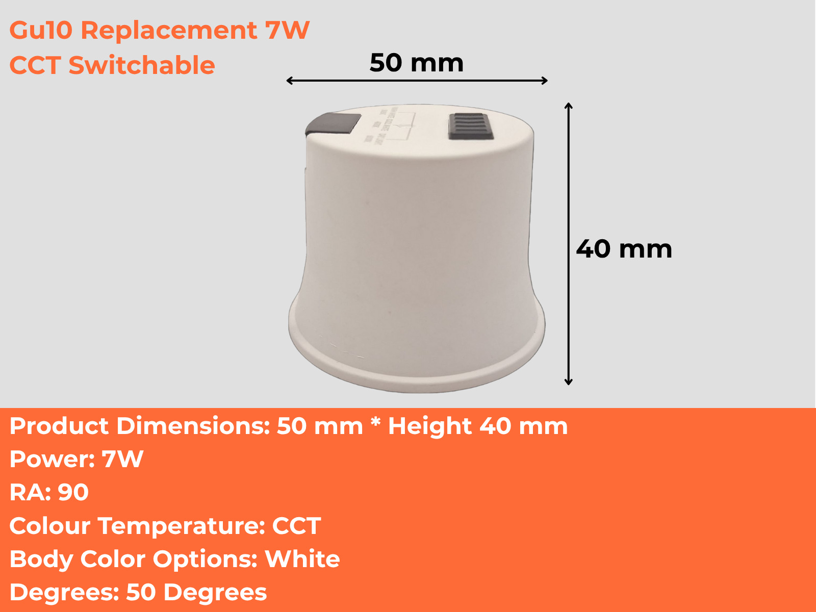 Gu10 Replacement 7W CCT Switchable