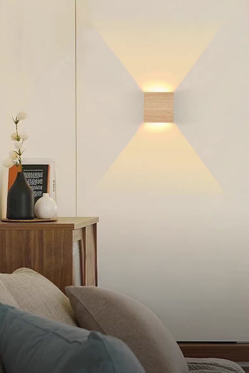 LED Indoor Cube Rechargeable Adjustable Wall Light  (YS1080 Dark/Light Wood)