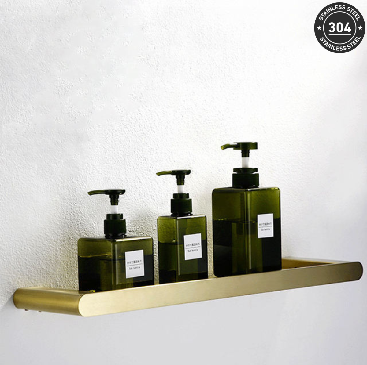 Stainless Steel Slotted Bathroom Shelf (TS-5903 TT/BK/CH/GD)